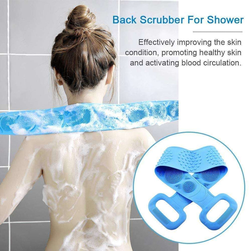 Soft Silicone Bath Belt Scrubber – Back & Body Exfoliating Brush for Men and Women