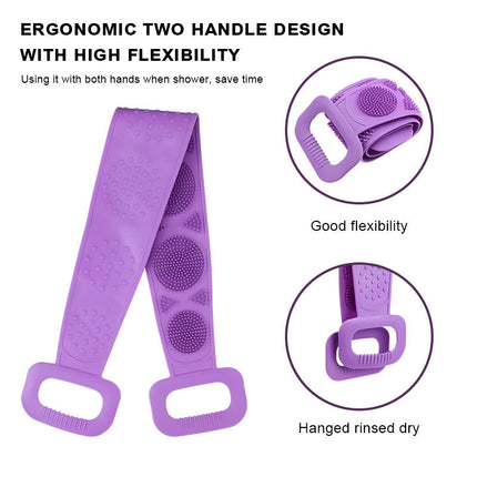 Soft Silicone Bath Belt Scrubber – Back & Body Exfoliating Brush for Men and Women