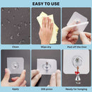 Adhesive Hooks – 4 Pcs Reusable Wall Hangers for Home & Kitchen