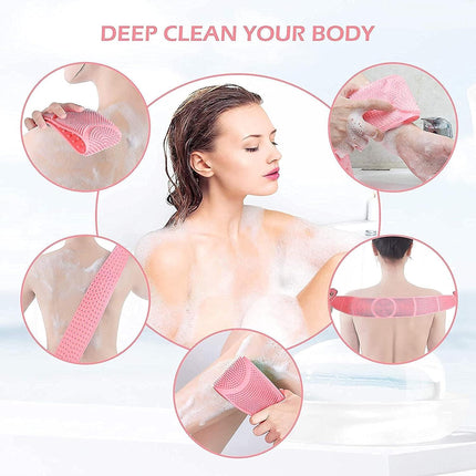 Soft Silicone Bath Belt Scrubber – Back & Body Exfoliating Brush for Men and Women
