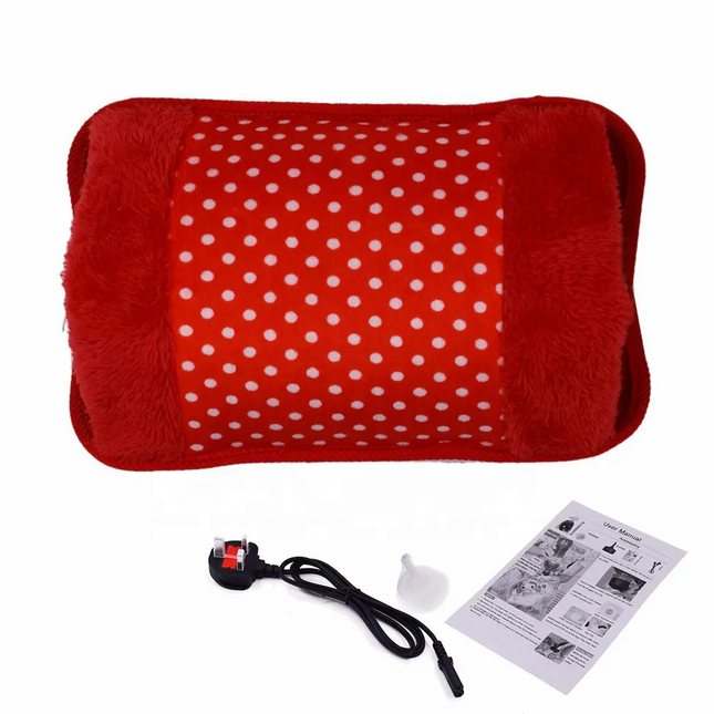 Soft Velvet Electric Hot Water Bag – Rechargeable Pain Relief Heating Pad
