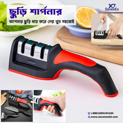 Knife Sharpener – 4-Stage Sharpening Kit for Home, Chef & Kitchen Use ...
