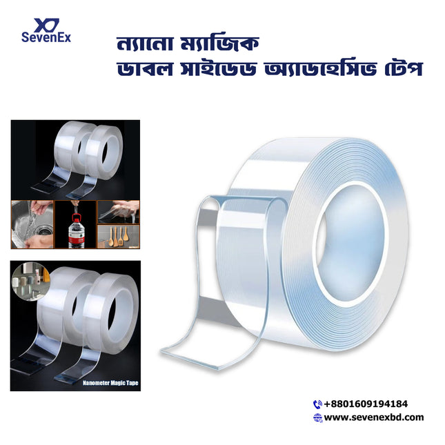 Nano Magic Double-Sided Adhesive Tape – 1M x 3CM Premium Transparent Gel Grip