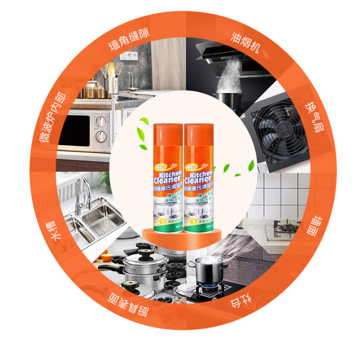 Kitchen Foam Cleaner – All-in-One Spray for Stove, Chimney, Gas Burner & Stainless Steel Surfaces