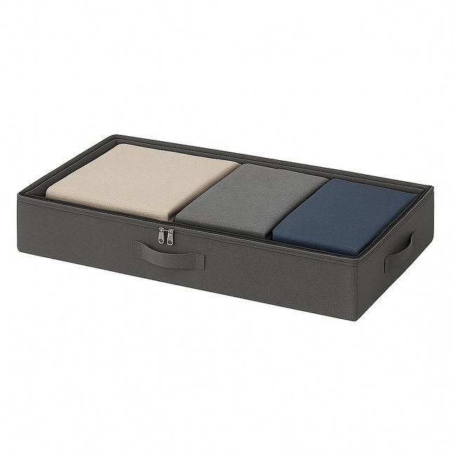 Underbed Storage Organizer Box –  Dual Zippers & Handles