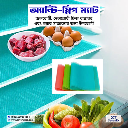 Washable Refrigerator Shelf Liners – Waterproof, Oilproof, Anti-Slip Mats for Fridge, Kitchen & Drawer Organization 1 PCS