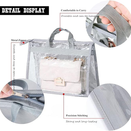 Closet Hanging Purse Organizer – XL Transparent Bag with Dustproof Cover