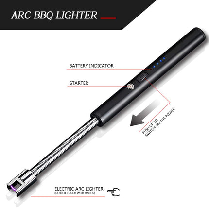 USB Rechargeable Kitchen Gas Lighter – 360° Flexible Neck Windproof Electric Lighter