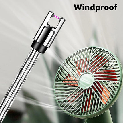 USB Rechargeable Kitchen Gas Lighter – 360° Flexible Neck Windproof Electric Lighter