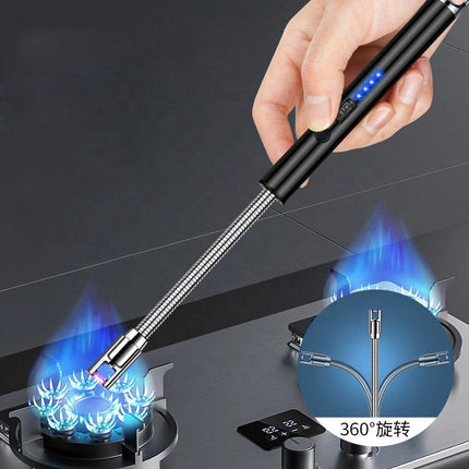 USB Rechargeable Kitchen Gas Lighter – 360° Flexible Neck Windproof Electric Lighter