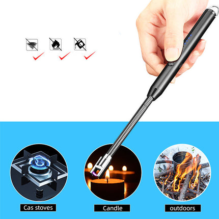 USB Rechargeable Kitchen Gas Lighter – 360° Flexible Neck Windproof Electric Lighter