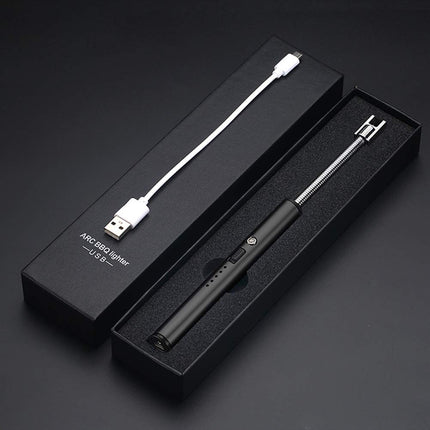 USB Rechargeable Kitchen Gas Lighter – 360° Flexible Neck Windproof Electric Lighter