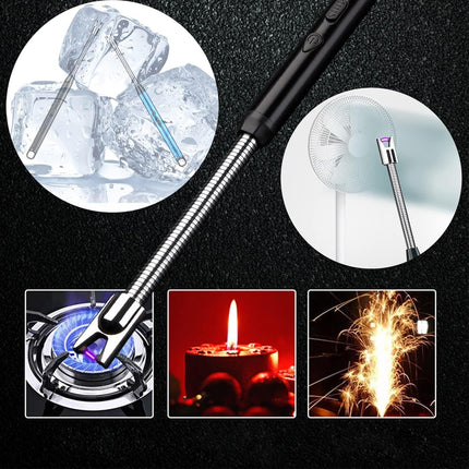 USB Rechargeable Kitchen Gas Lighter – 360° Flexible Neck Windproof Electric Lighter