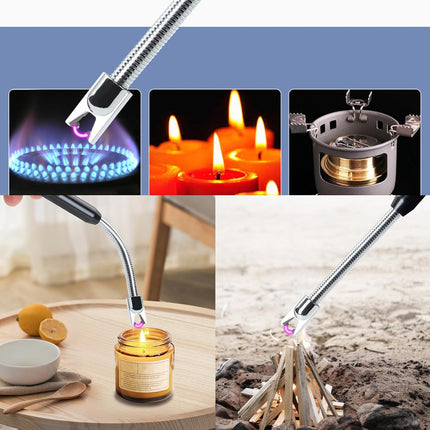 USB Rechargeable Kitchen Gas Lighter – 360° Flexible Neck Windproof Electric Lighter
