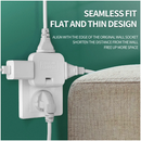 3-in-1 Rotatable Plug Adapter –180° Swivel Multi-Port Power Hub for Travel & Office