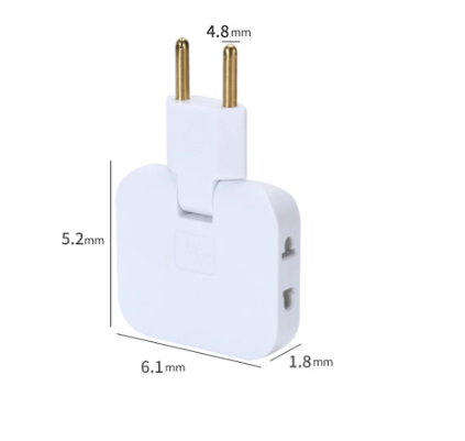 3-in-1 Rotatable Plug Adapter –180° Swivel Multi-Port Power Hub for Travel & Office