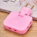 3-in-1 Rotatable Plug Adapter –180° Swivel Multi-Port Power Hub for Travel & Office