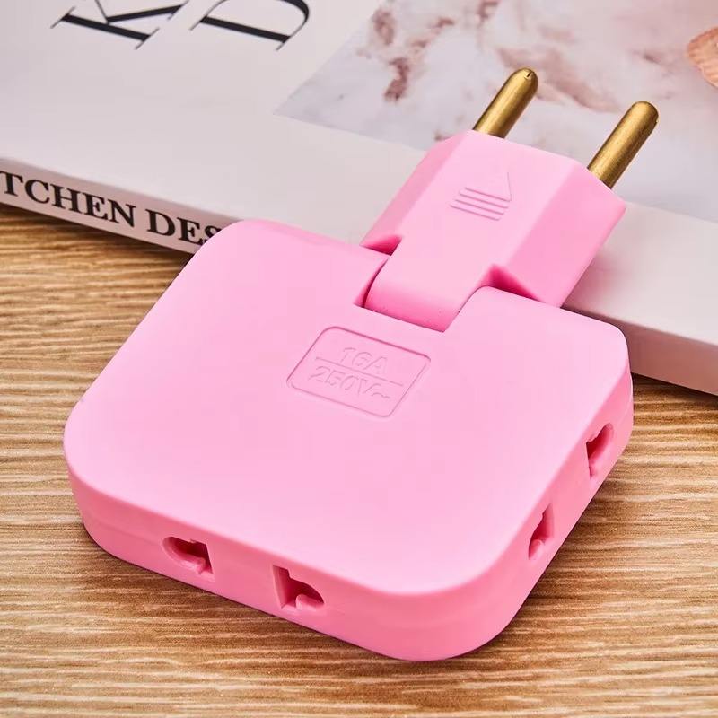 3-in-1 Rotatable Plug Adapter –180° Swivel Multi-Port Power Hub for Travel & Office