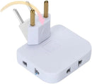 3-in-1 Rotatable Plug Adapter –180° Swivel Multi-Port Power Hub for Travel & Office