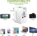 Universal International Plug Adapter-Compact All-in-One Charger for US, UK, EU, and AU