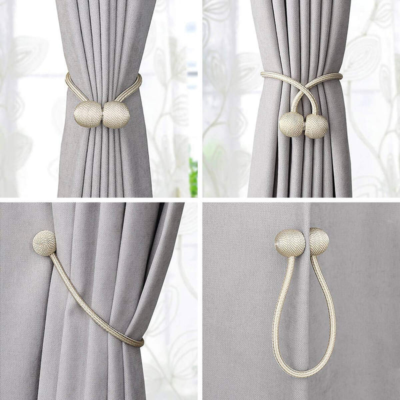 1 PCS Magnetic Curtain Tiebacks – 1 Pair Decorative Rope Holders for Home & Office Drapes
