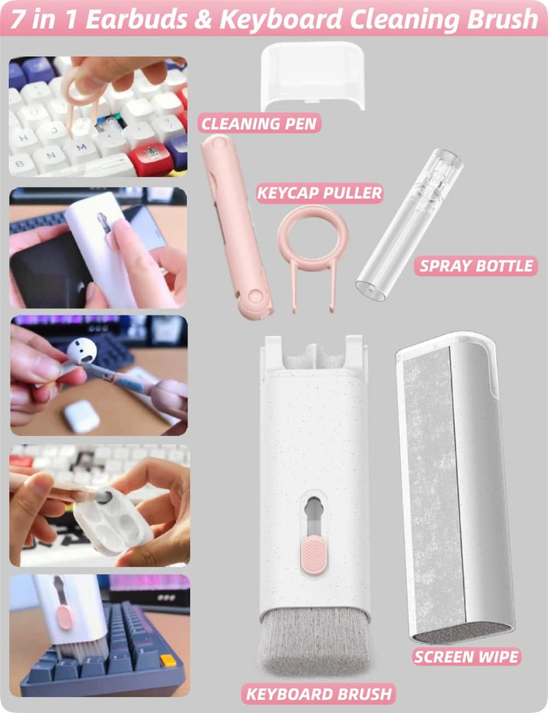 7-in-1 Cleaning Brush Kit-Perfect for Keyboard, Laptop, Earbuds & More