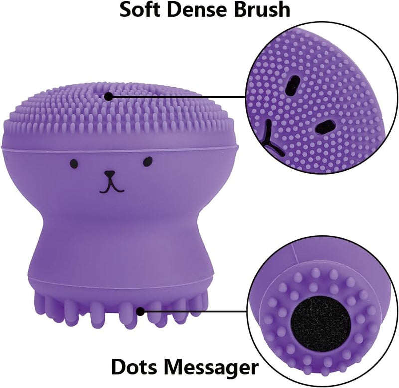 Octopus Shape Silicone Face Cleansing Brush – Deep Cleansing Facial Scrubber & Massage Tool