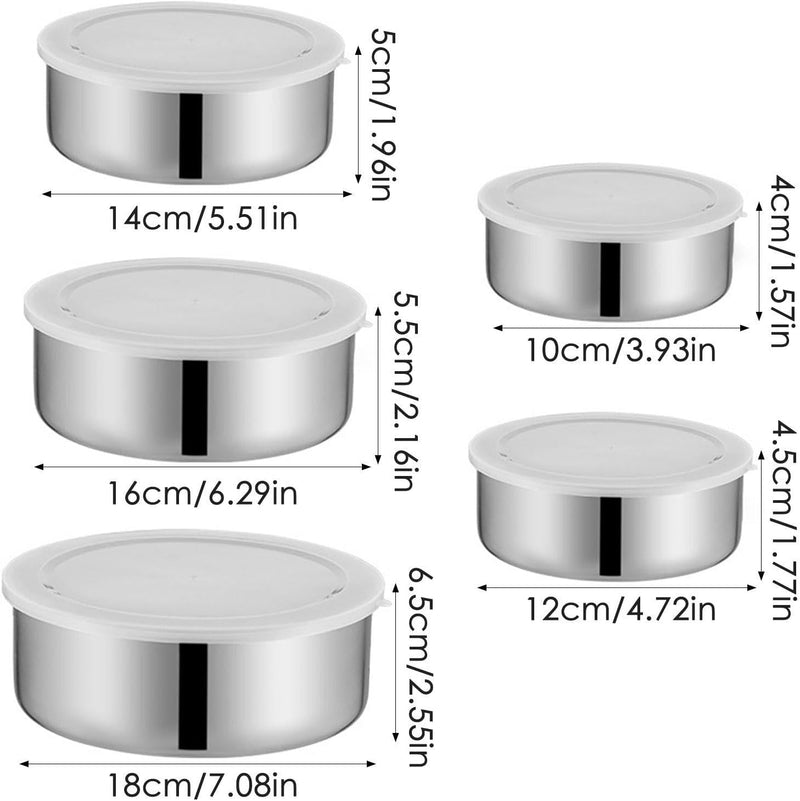 5 Pcs Stainless Steel Food Storage Box Set – Airtight, Leak-Proof Kitchen Containers