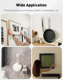 Adhesive Hooks – 4 Pcs Reusable Wall Hangers for Home & Kitchen