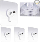 Adhesive Hooks – 4 Pcs Reusable Wall Hangers for Home & Kitchen