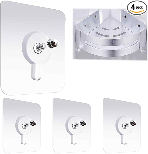 Adhesive Hooks – 4 Pcs Reusable Wall Hangers for Home & Kitchen