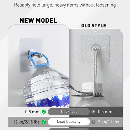 Adhesive Hooks – 4 Pcs Reusable Wall Hangers for Home & Kitchen