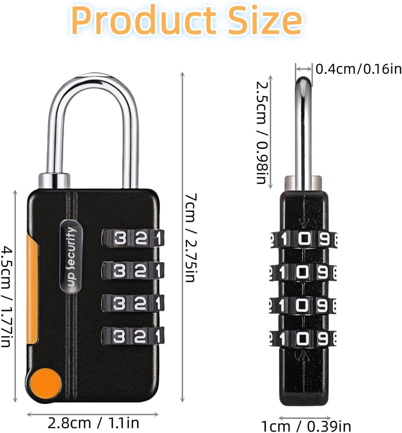 4-Digit Combination Padlock – Waterproof Mini Security Lock for Travel