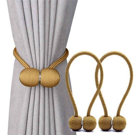 1 PCS Magnetic Curtain Tiebacks – 1 Pair Decorative Rope Holders for Home & Office Drapes