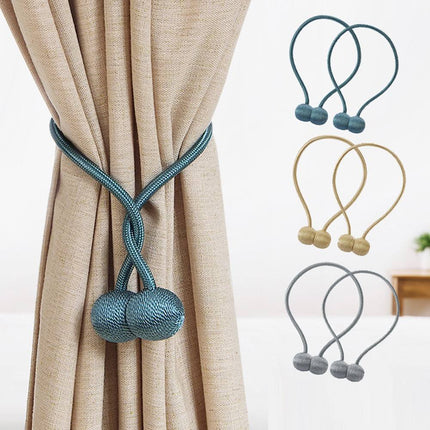 1 PCS Magnetic Curtain Tiebacks – 1 Pair Decorative Rope Holders for Home & Office Drapes