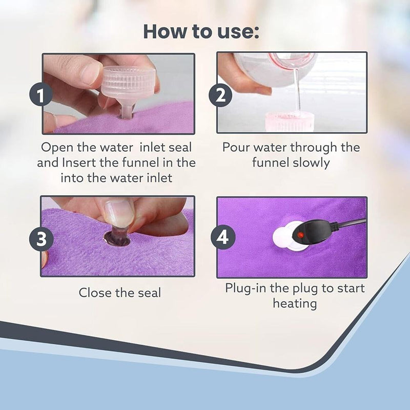 Soft Velvet Electric Hot Water Bag – Rechargeable Pain Relief Heating Pad