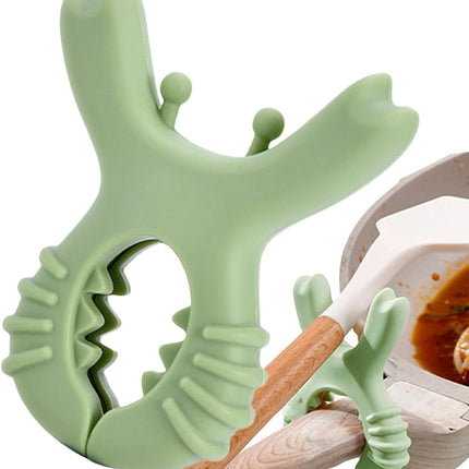 Crab Utensil Rest Pot Clip – Silicone Spoon Holder & Pot Clip for Cooking, Stirring & Spill Control