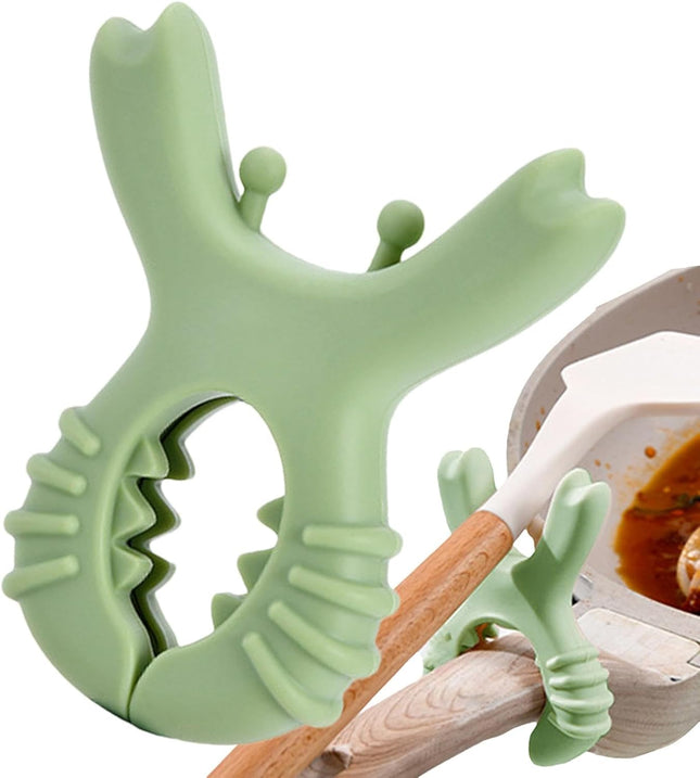 Crab Utensil Rest Pot Clip – Silicone Spoon Holder & Pot Clip for Cooking, Stirring & Spill Control