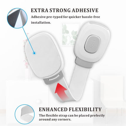 Child Safety Locks for Cabinets & Drawers – No-Drill Baby Proof Latches for Fridge, Toilet, Oven & Furniture