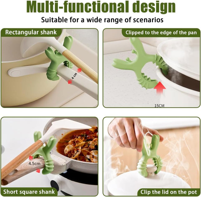 Crab Utensil Rest Pot Clip – Silicone Spoon Holder & Pot Clip for Cooking, Stirring & Spill Control