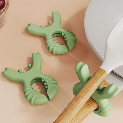 Crab Utensil Rest Pot Clip – Silicone Spoon Holder & Pot Clip for Cooking, Stirring & Spill Control