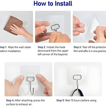 Premium Adhesive Hooks – Brushed Stainless Steel Wall Hangers, No Tools Needed (4PCS)