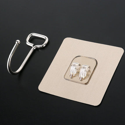 Premium Adhesive Hooks – Brushed Stainless Steel Wall Hangers, No Tools Needed (4PCS)