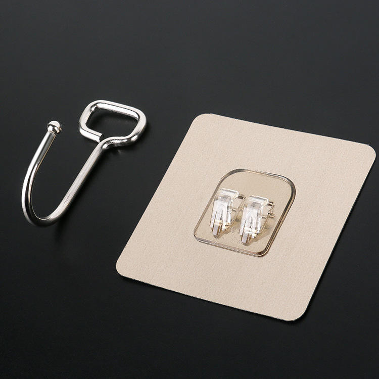 Premium Adhesive Hooks – Brushed Stainless Steel Wall Hangers, No Tools Needed (4PCS)