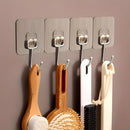 Premium Adhesive Hooks – Brushed Stainless Steel Wall Hangers, No Tools Needed (4PCS)