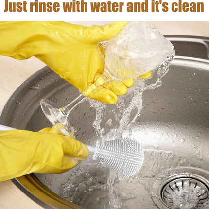 Premium Silicone Bottle Cleaning Brush for Glasses, Baby Bottles, Kitchen Jars & Cups