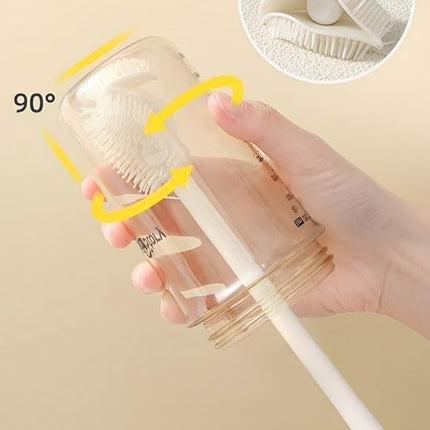 Premium Silicone Bottle Cleaning Brush for Glasses, Baby Bottles, Kitchen Jars & Cups