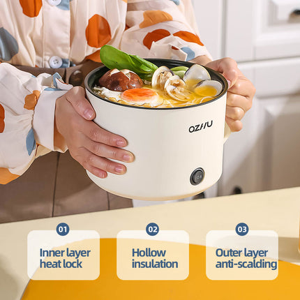 1.8L Mini Electric Cooker – Portable Non-Stick Travel Pot for Rice, Ramen & Pasta (Multi-Functional Quick Cooker)