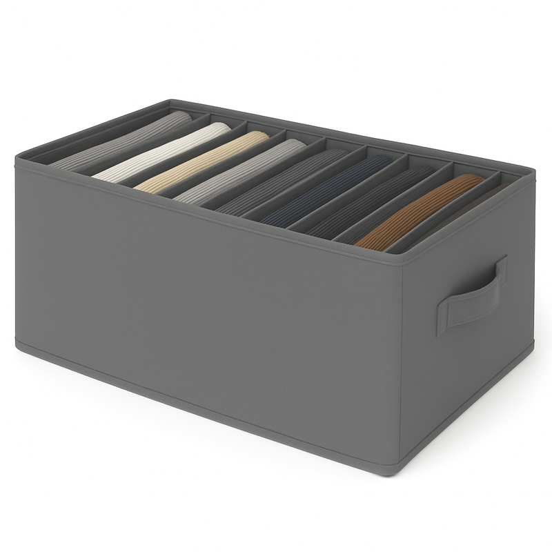 Closet Drawer Organizer with 9 Grids – Foldable Storage Box for Neatly Sorting Clothes & Accessories